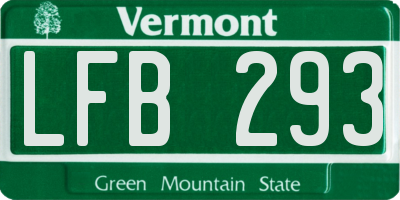VT license plate LFB293