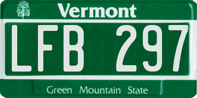 VT license plate LFB297