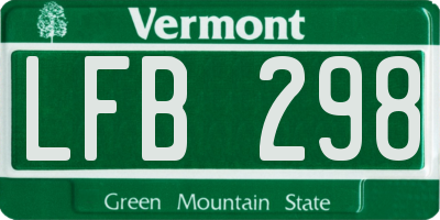VT license plate LFB298