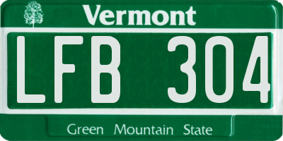 VT license plate LFB304