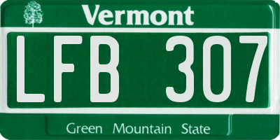 VT license plate LFB307