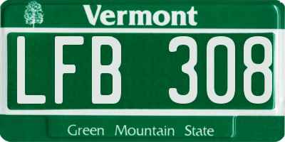 VT license plate LFB308