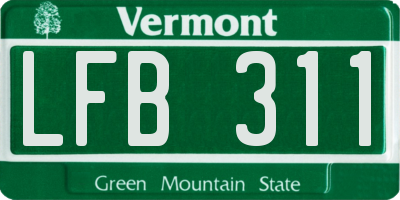 VT license plate LFB311