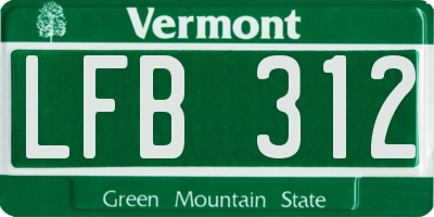 VT license plate LFB312