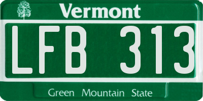 VT license plate LFB313