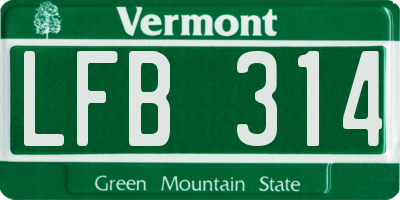 VT license plate LFB314