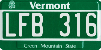 VT license plate LFB316