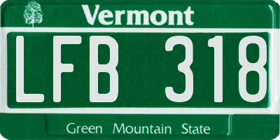 VT license plate LFB318