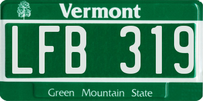 VT license plate LFB319