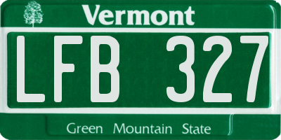 VT license plate LFB327