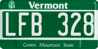 VT license plate LFB328