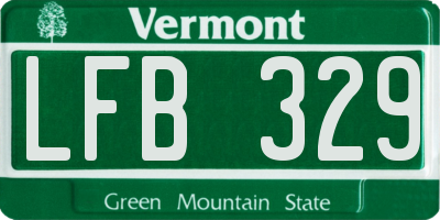 VT license plate LFB329