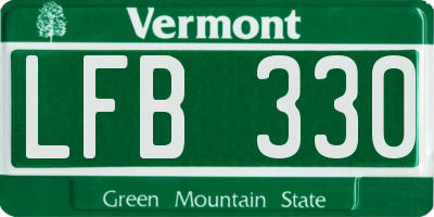 VT license plate LFB330