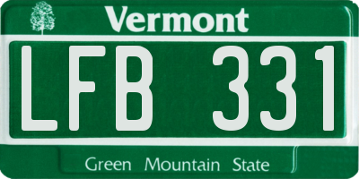 VT license plate LFB331