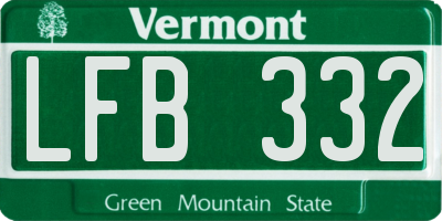 VT license plate LFB332