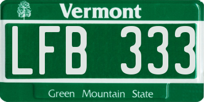 VT license plate LFB333