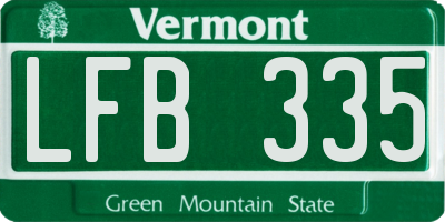 VT license plate LFB335