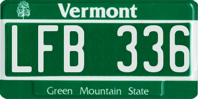 VT license plate LFB336