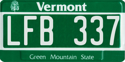 VT license plate LFB337