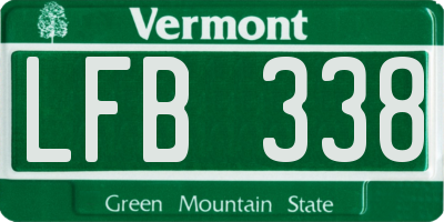VT license plate LFB338