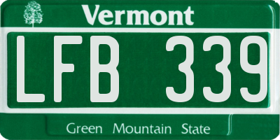 VT license plate LFB339
