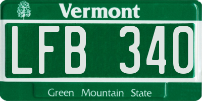 VT license plate LFB340