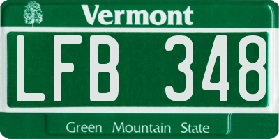 VT license plate LFB348