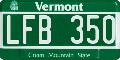 VT license plate LFB350