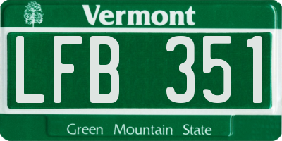 VT license plate LFB351