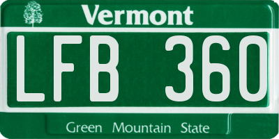 VT license plate LFB360