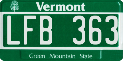 VT license plate LFB363