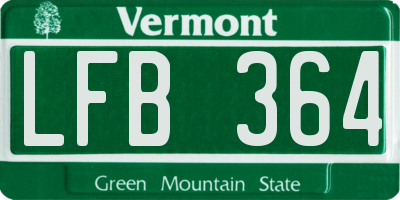 VT license plate LFB364