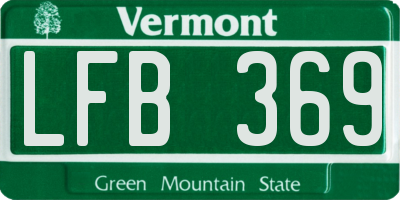 VT license plate LFB369