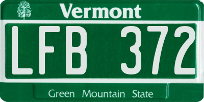 VT license plate LFB372