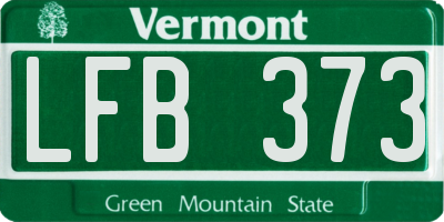 VT license plate LFB373