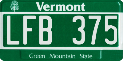 VT license plate LFB375