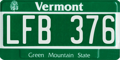 VT license plate LFB376