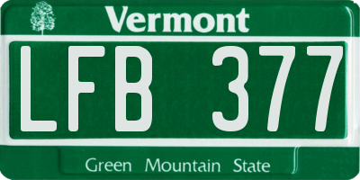VT license plate LFB377