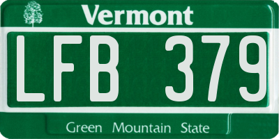 VT license plate LFB379