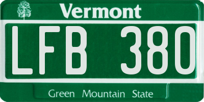 VT license plate LFB380