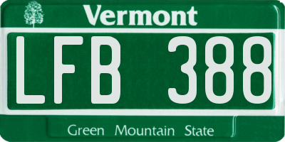 VT license plate LFB388
