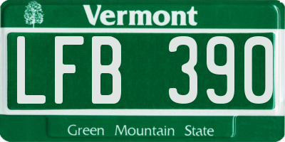 VT license plate LFB390