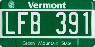 VT license plate LFB391
