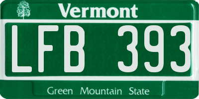VT license plate LFB393