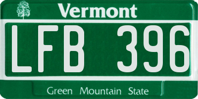 VT license plate LFB396