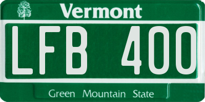 VT license plate LFB400