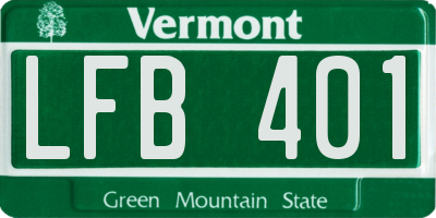 VT license plate LFB401