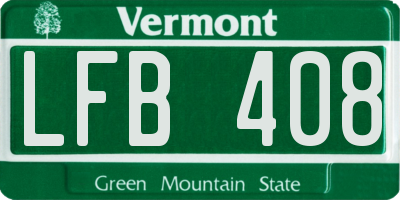 VT license plate LFB408