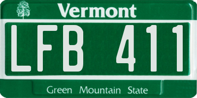 VT license plate LFB411
