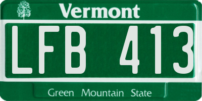 VT license plate LFB413